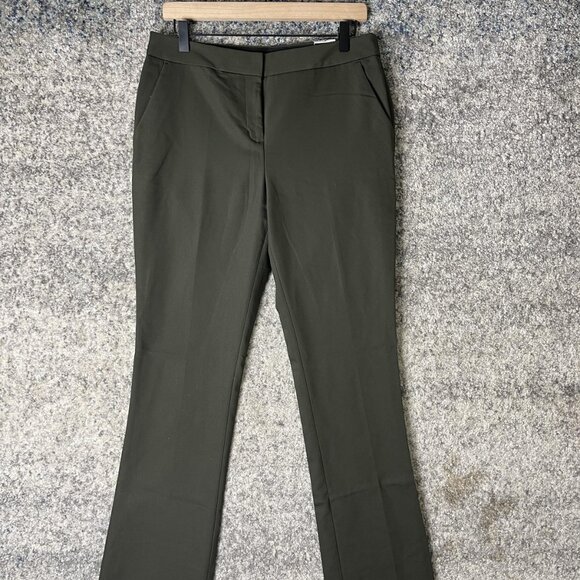 Express Pants Womens 8R Olive Green Columnist Barely Boot Mid Rise Dress Work - Picture 1 of 12